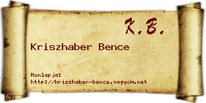 Kriszhaber Bence névjegykártya