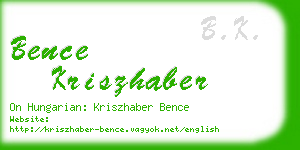 bence kriszhaber business card